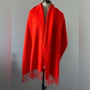 H&M Red Fringe Scarf 100% Acrylic Soft Cozy Winter Wrap NWOT